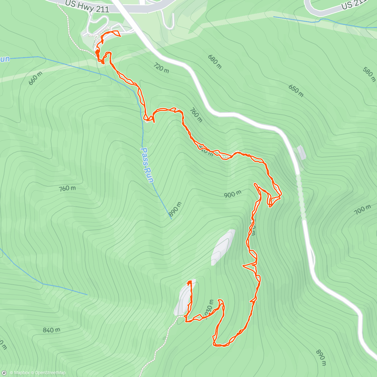 Map of the activity, Mary's Rock with the family