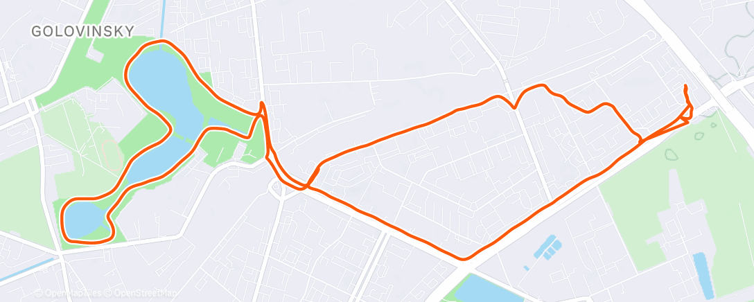 Map of the activity, Ночной забег