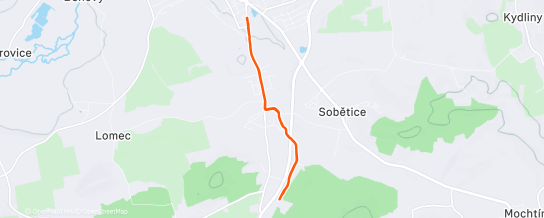 Map of the activity, Afternoon Run