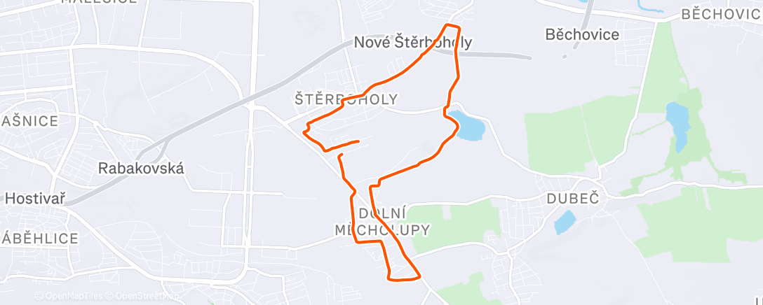 Map of the activity, Evening Run