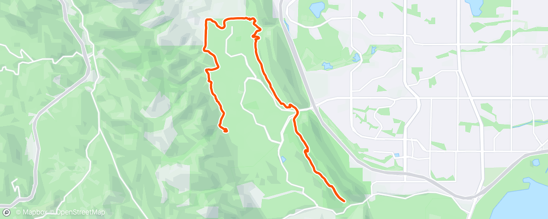 Map of the activity, long jog... on the trails... stoked.
