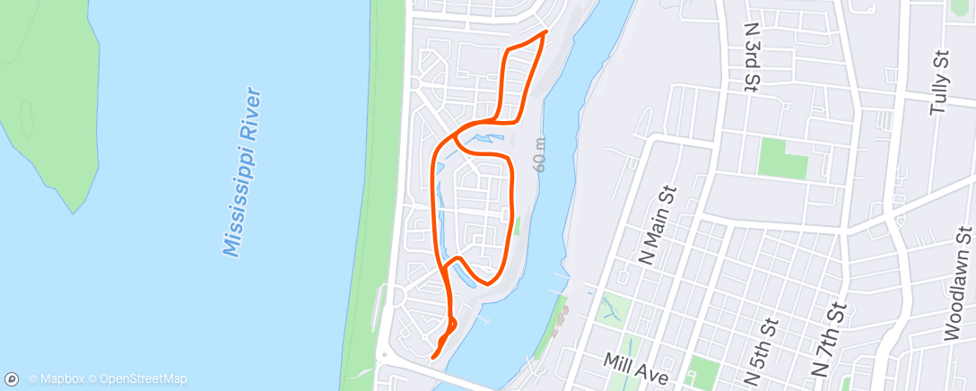 Map of the activity, Afternoon Run