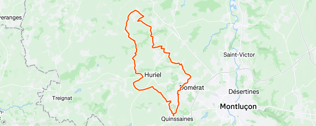 Map of the activity, Sortie VTT dans l'après-midi