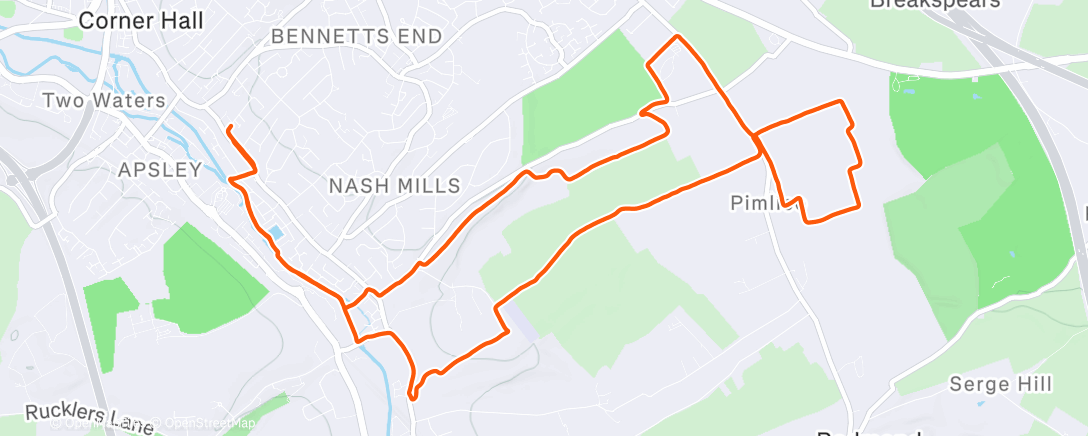 Карта физической активности (Afternoon Trail Run)