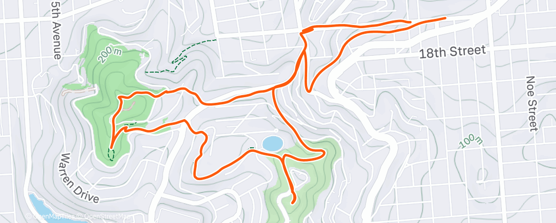 Map of the activity, Afternoon Run