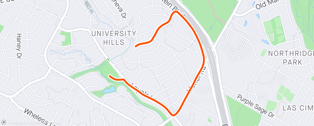 Map of the activity, Morning Run with Joe