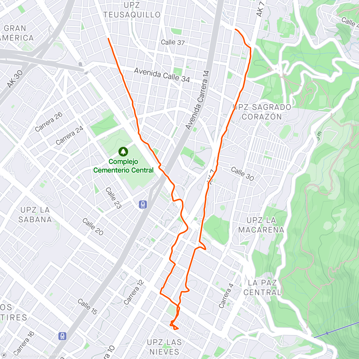Mapa da atividade, Caminata por la mañana
