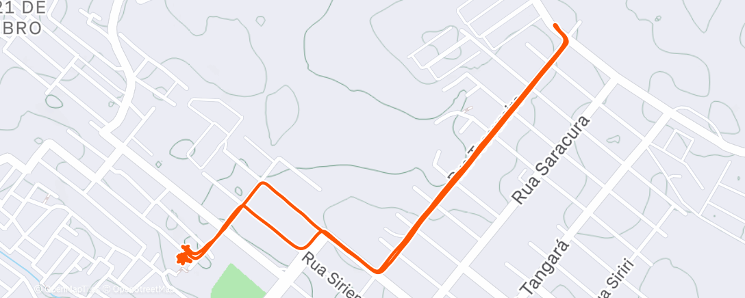 Map of the activity, Pedalada de mountain bike vespertina