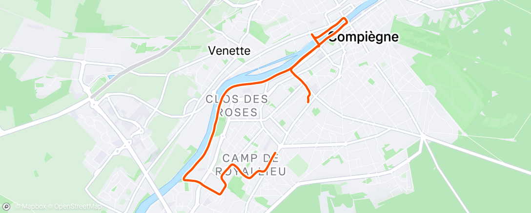 Map of the activity, Afternoon Run, run dans le froid, mais besoin de courir un peu. 😊