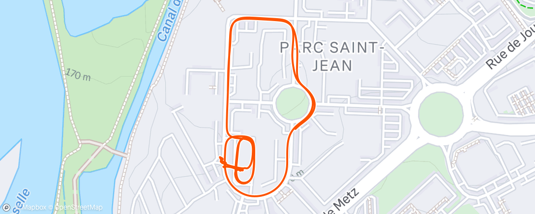 Map of the activity, Course à pied le matin