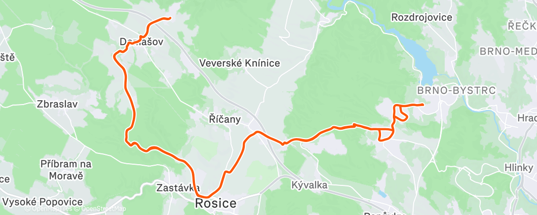 Map of the activity, Lunch Ride