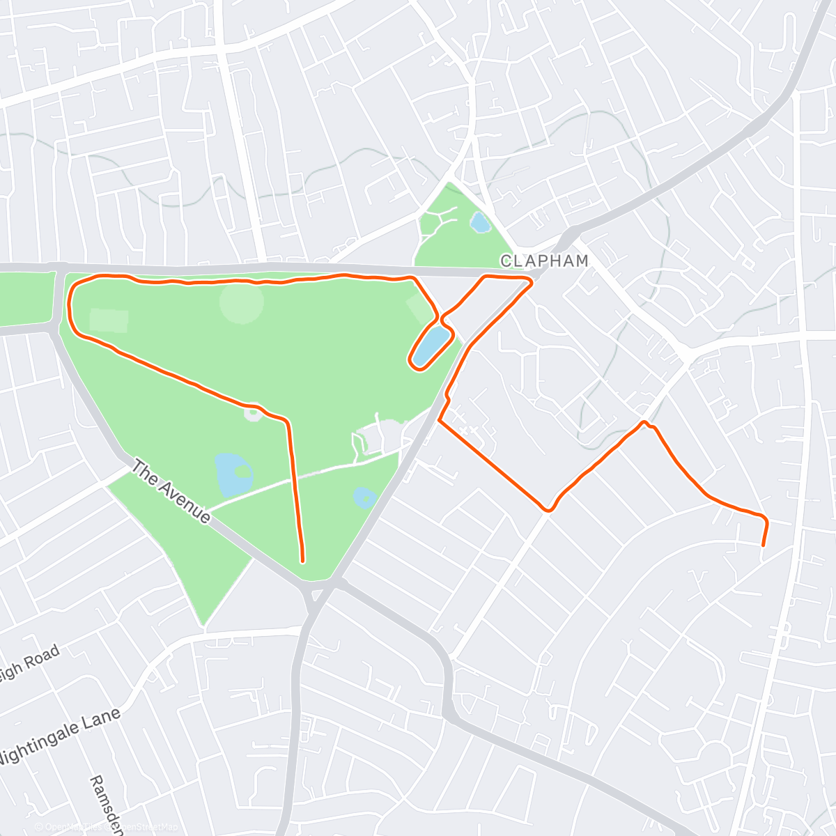 Map of the activity, Morning Run