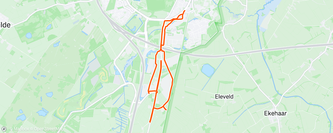 Map of the activity, Snelle lunch run IMG Assen zuid