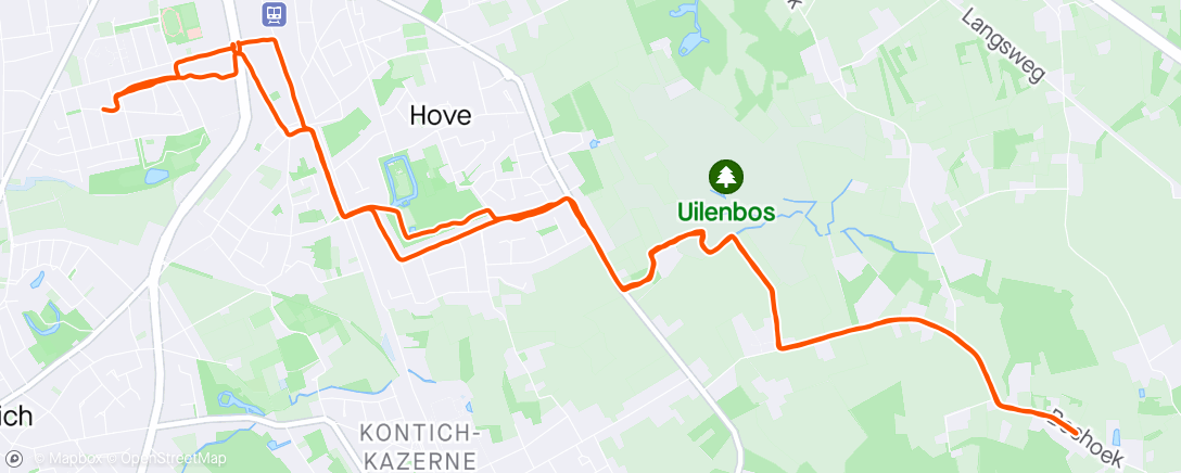 Map of the activity, First time 14km