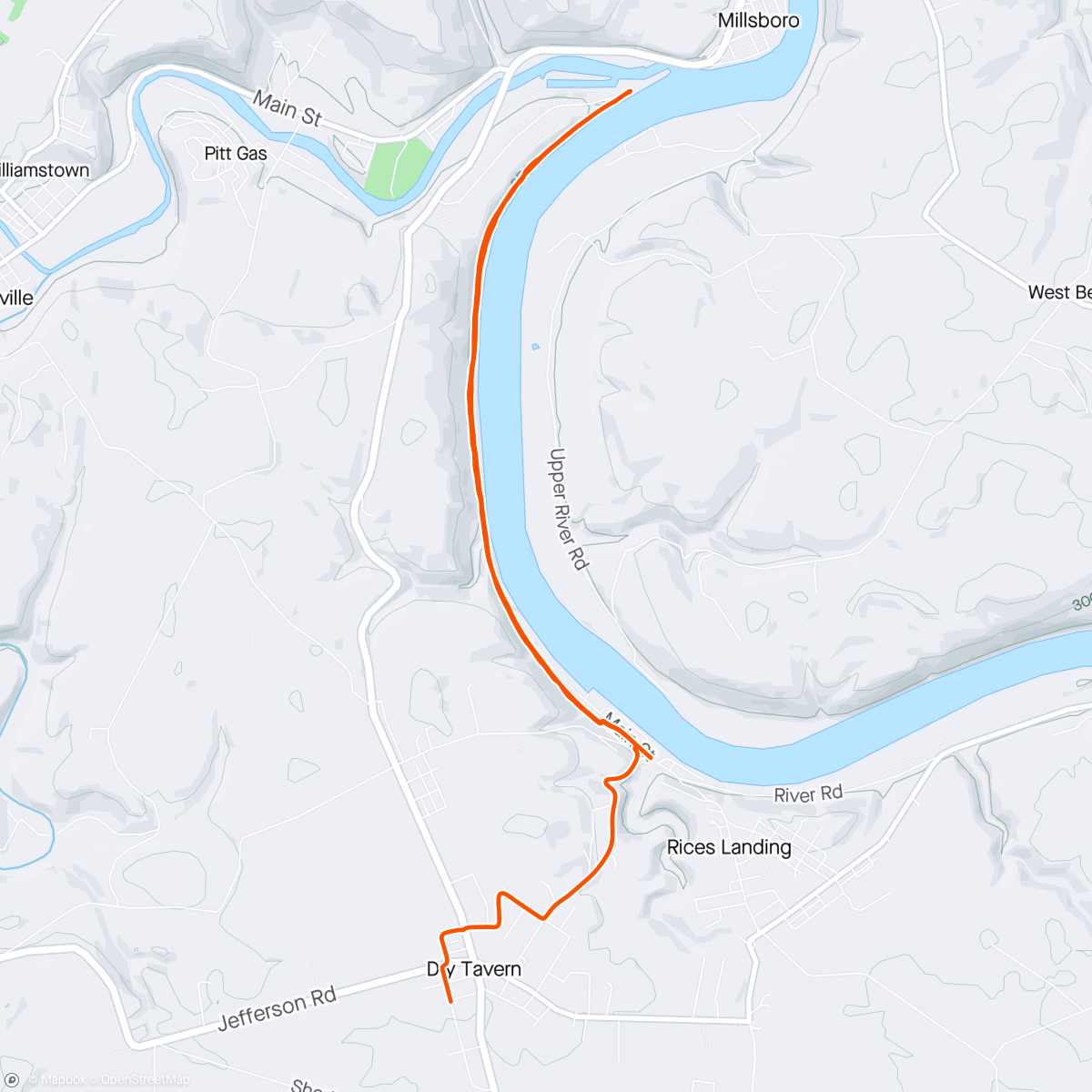 アクティビティ「Greene River Trail - Ugh... My BG tanked mid-ride and had to bailout.」の地図