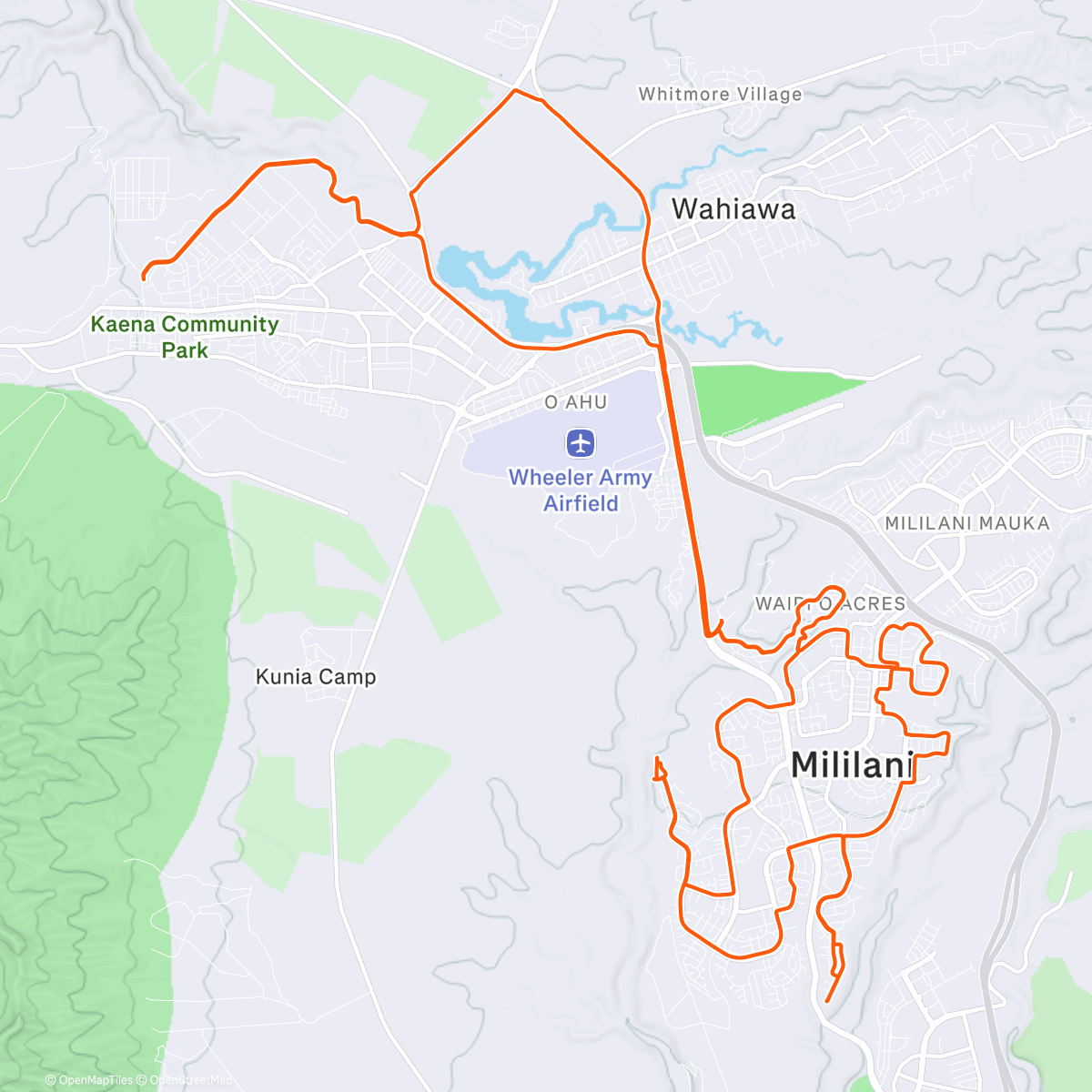 Map of the activity, Sunny Sunday