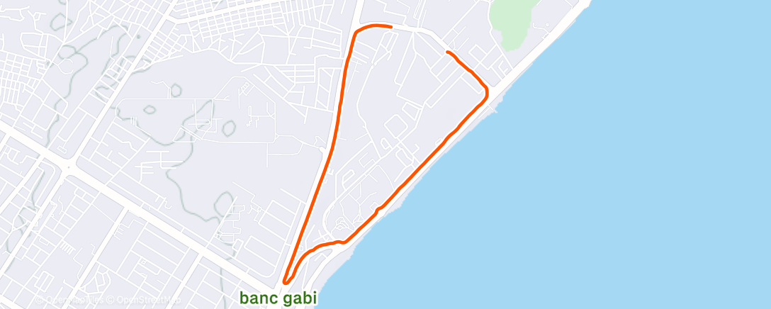 Map of the activity, Sunday afternoon jog