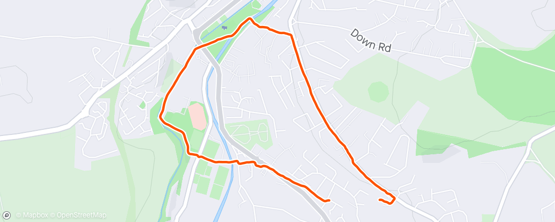 Map of the activity, Lunch Run - C25K Wk 3