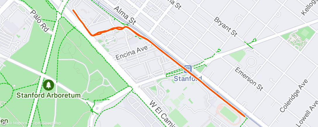 Map of the activity, Shorty grad wknd run
