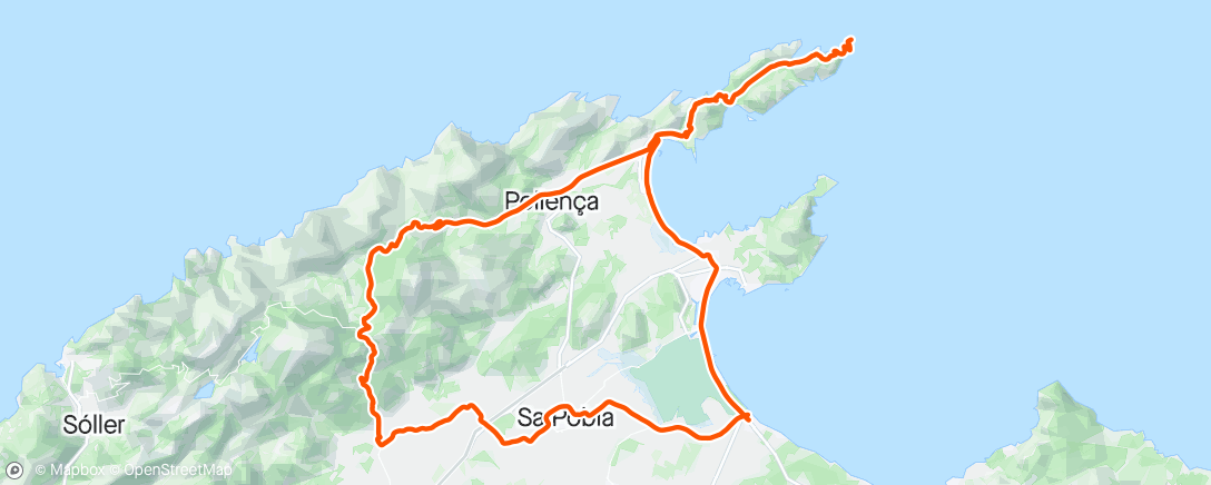 Map of the activity, Malle5  Coll de sa Batalla und Cap Formentor