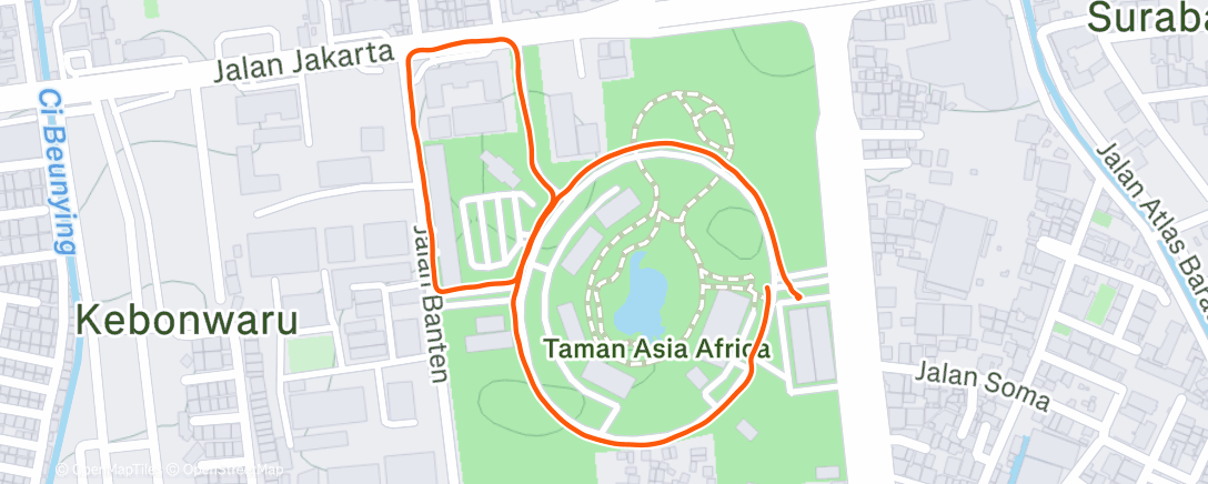 Map of the activity, Evening Run