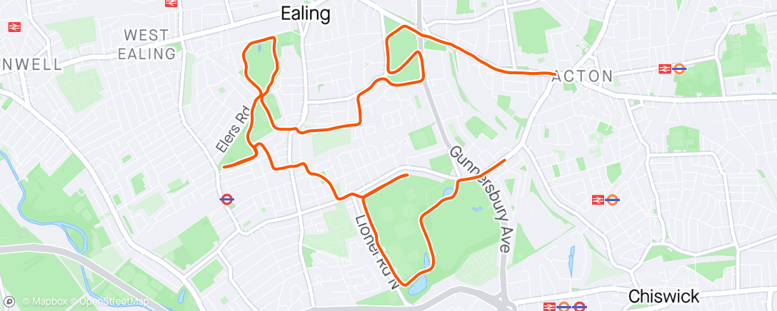 Map of the activity, Easy Evening Run with Strides