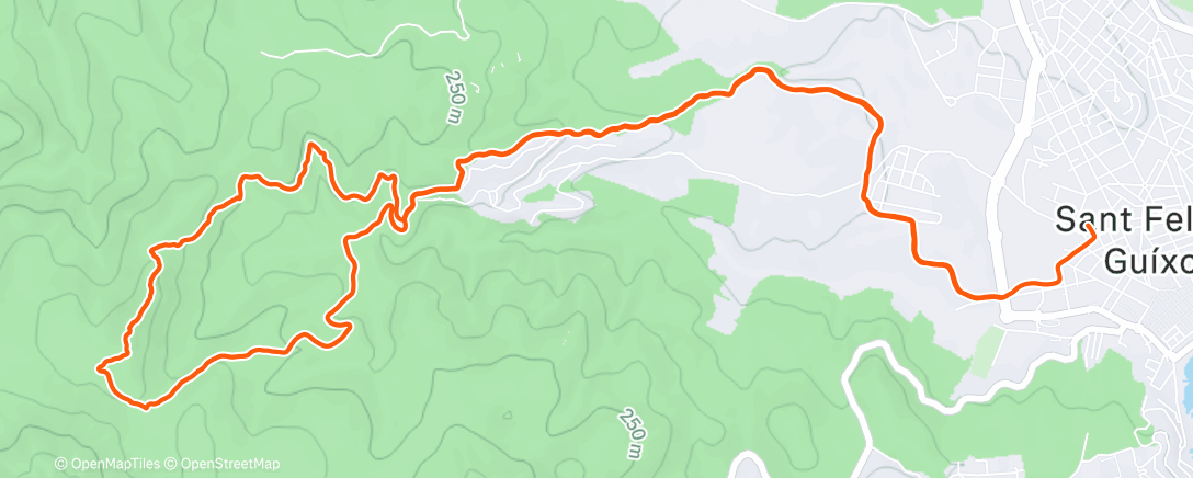 Карта физической активности (Carrera de montaña por la tarde)