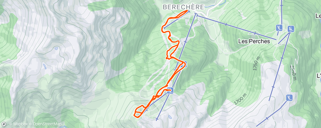 Map of the activity, Ski de randonnée le midi