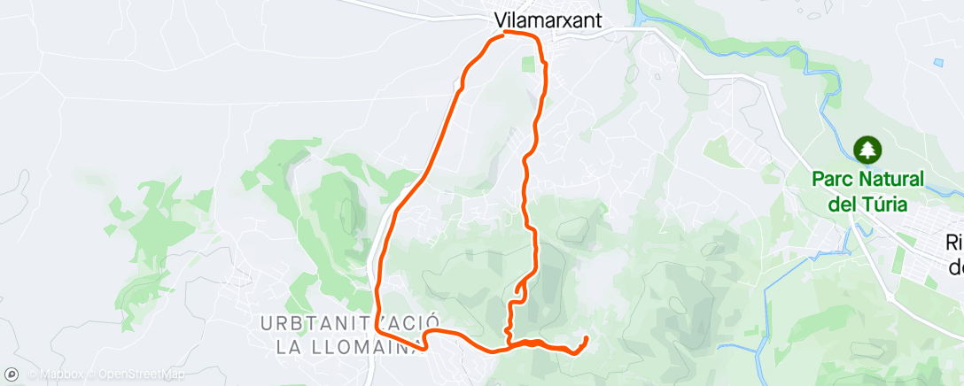 Mapa de la actividad, Carrera de montaña por la tarde