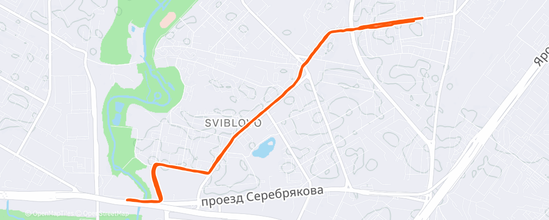 Map of the activity, Вечерний забег