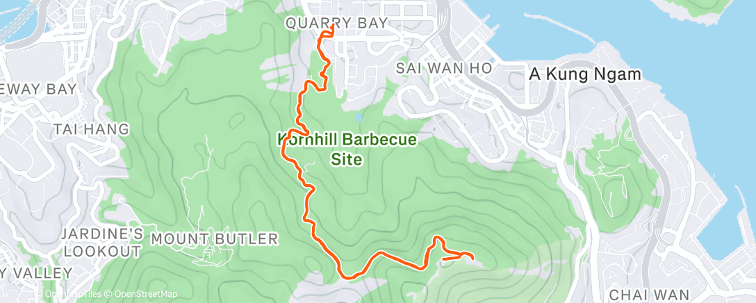 Map of the activity, Afternoon Trail Run