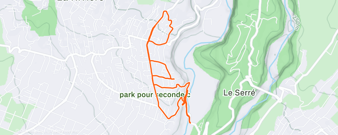 Map of the activity, Course à pied dans l'après-midi