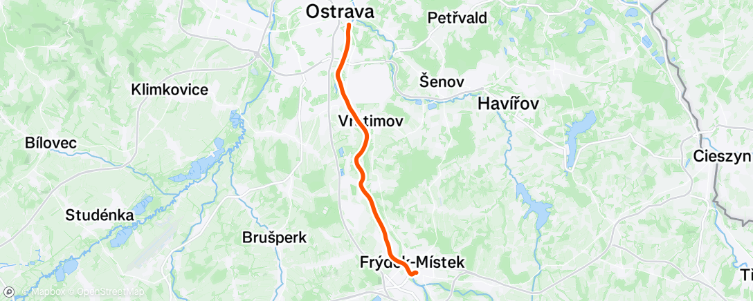 Map of the activity, Afternoon Ride