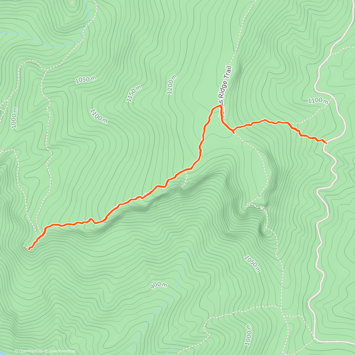 Map of the activity, Up Halfway and then down to Devil’s Point and back.