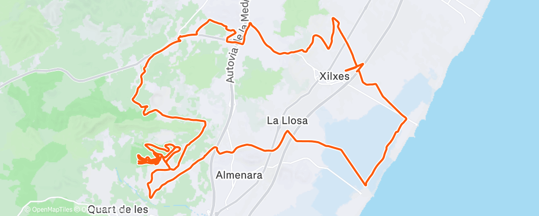 Map of the activity, Bicicleta de montaña matutina