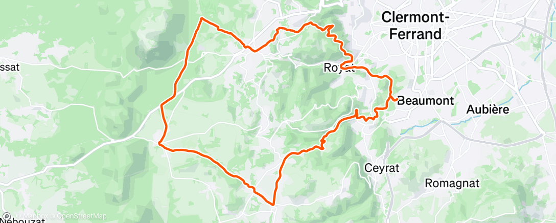 Map of the activity, Sortie VTT dans l'après-midi