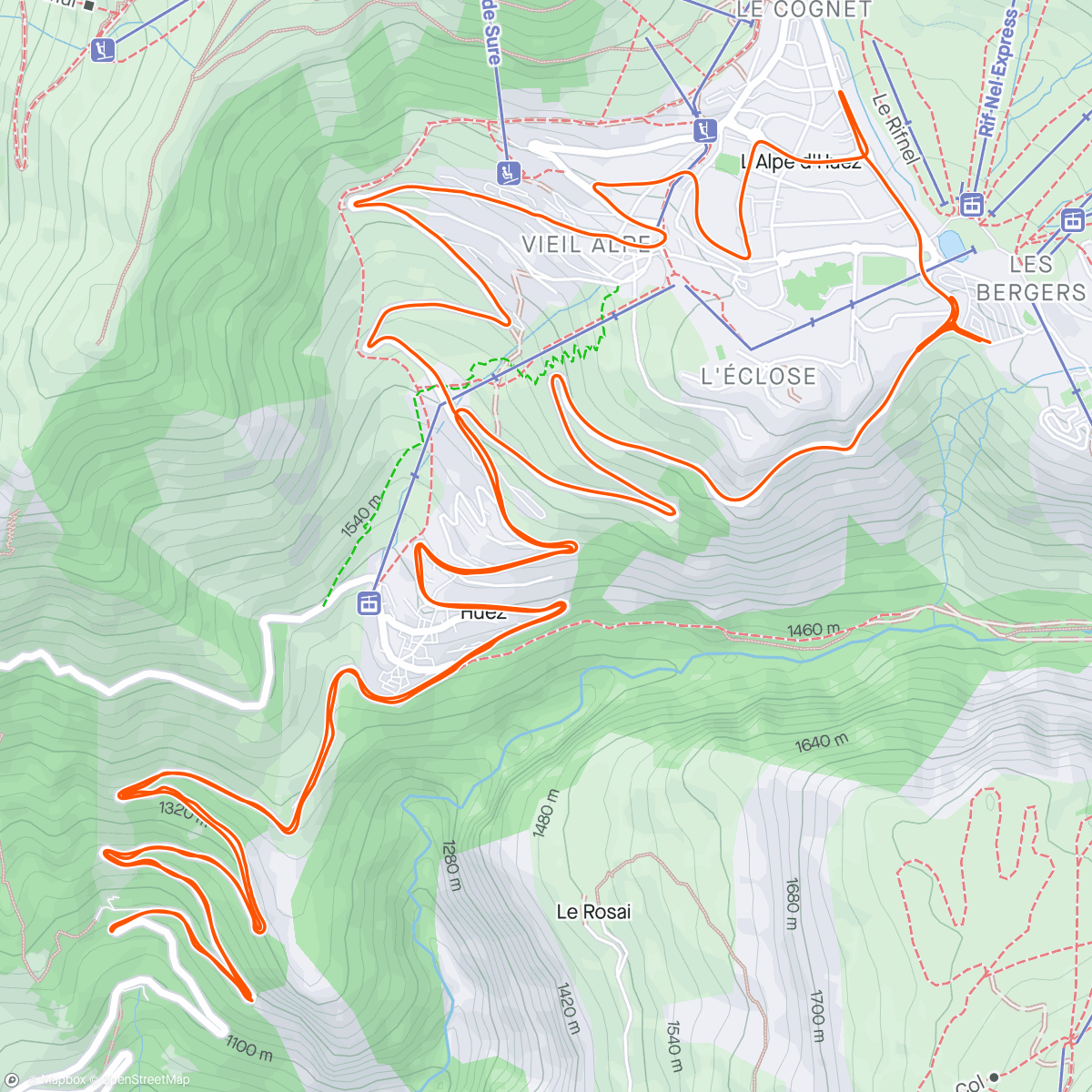 Map of the activity, Demi Alpe