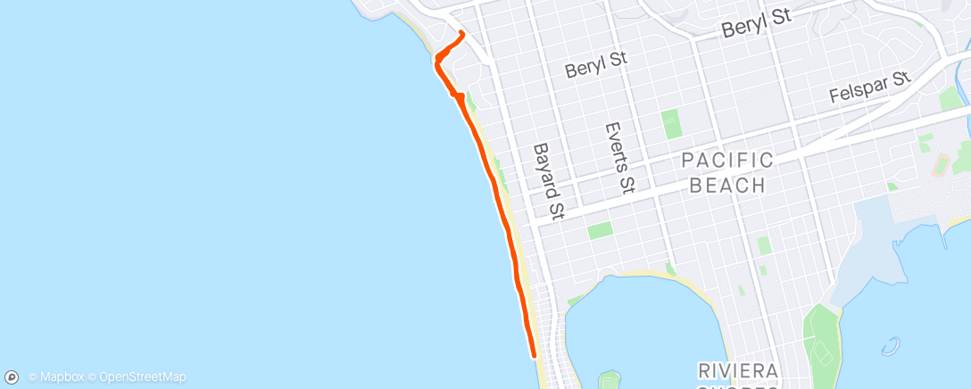Map of the activity, Beach Run