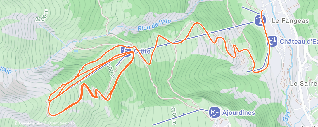 Map of the activity, Ski alpin