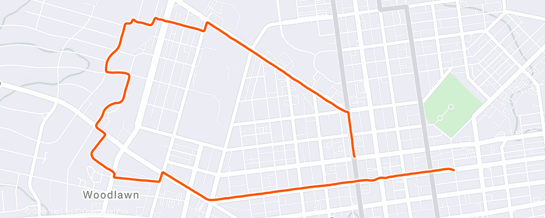 Map of the activity, Afternoon Run