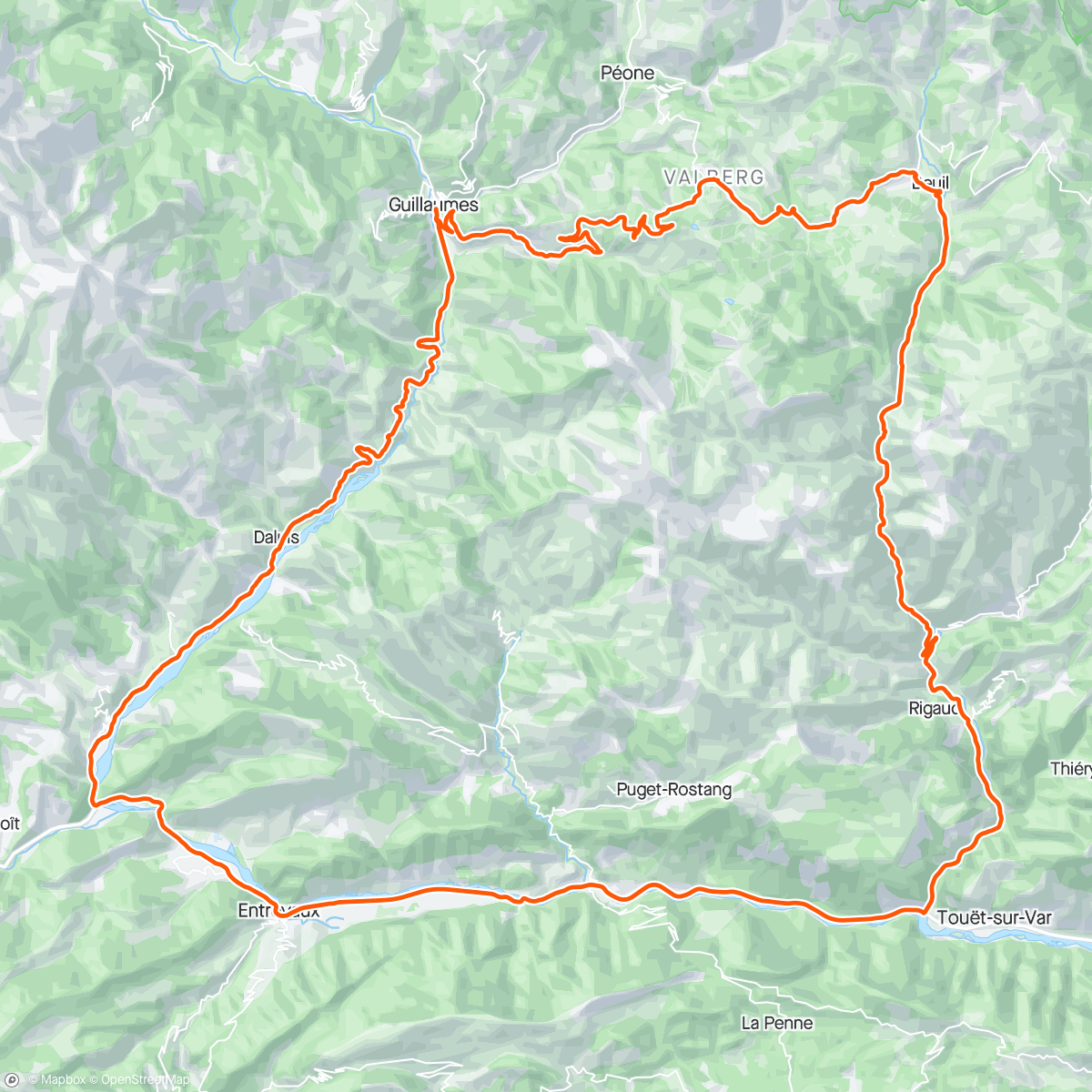 Map of the activity, Gorges du Daluis / Col de Valberg / Gorges du Cians 🙌