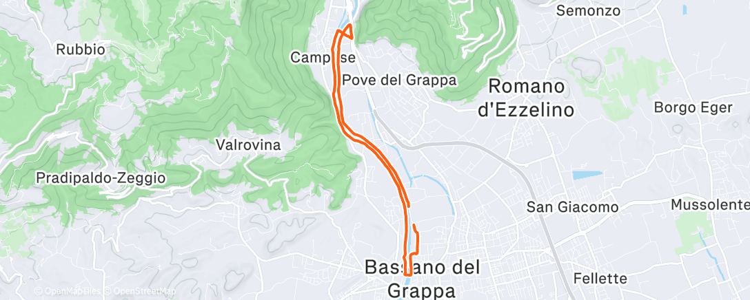 Карта физической активности (Sessione di trail running pomeridiana)