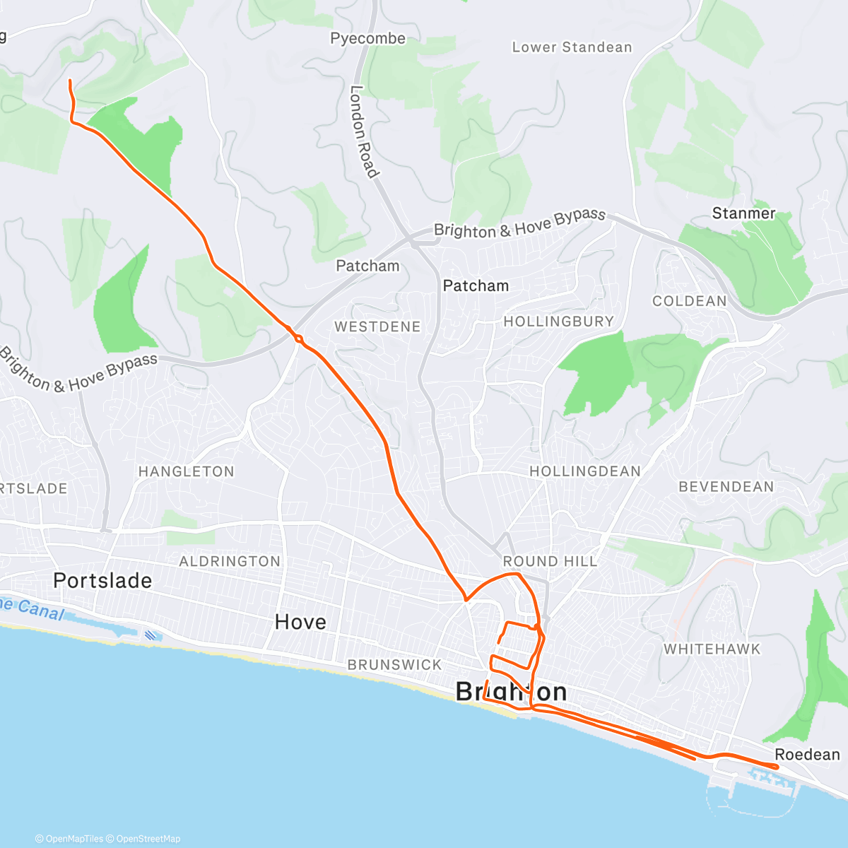 Map of the activity, Cycling