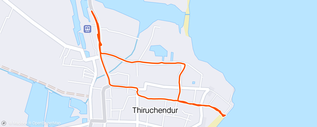 Map of the activity, Tiruchendur Walking