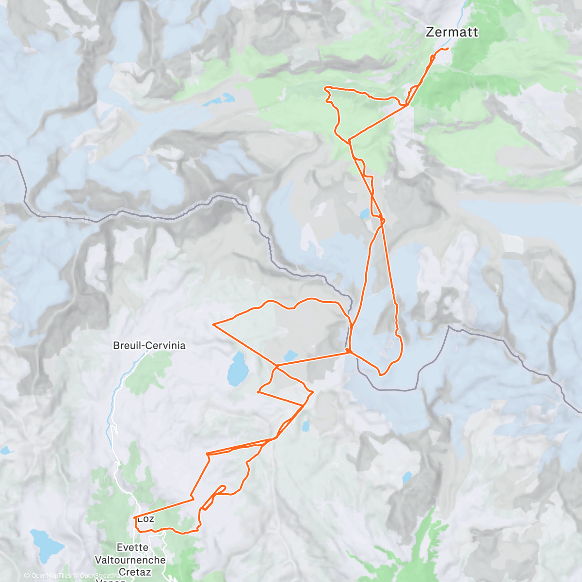 Map of the activity, Skifahren Zermatt