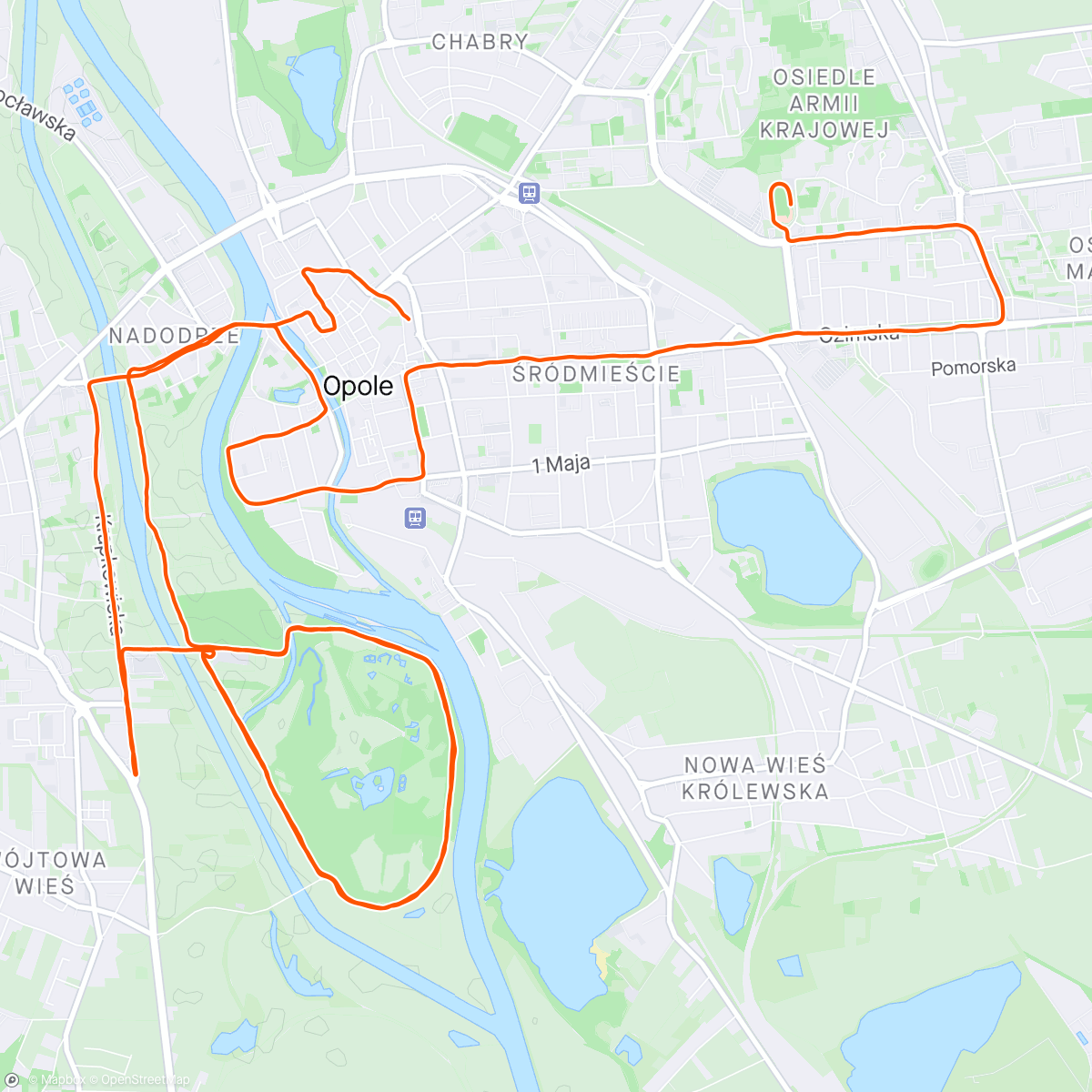 Mapa de la actividad, Opole Półmaraton