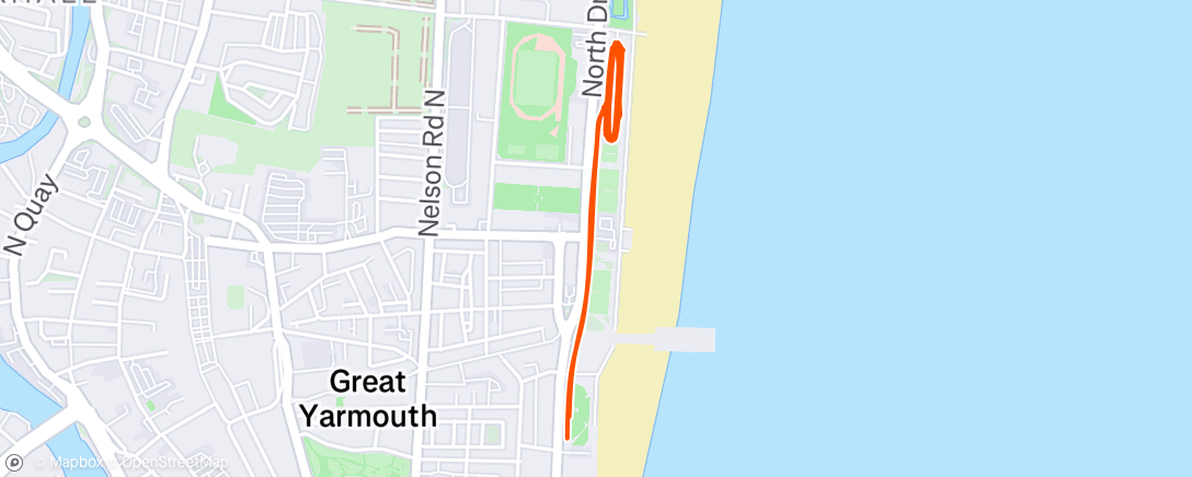 Map of the activity, GYRR Session - Out & Back