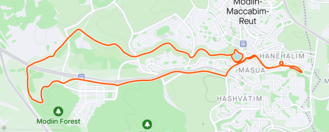 Mapa da atividade, Evening Mountain Bike Ride