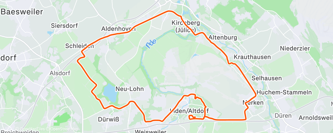 Map of the activity, Gravel-Fahrt am Morgen