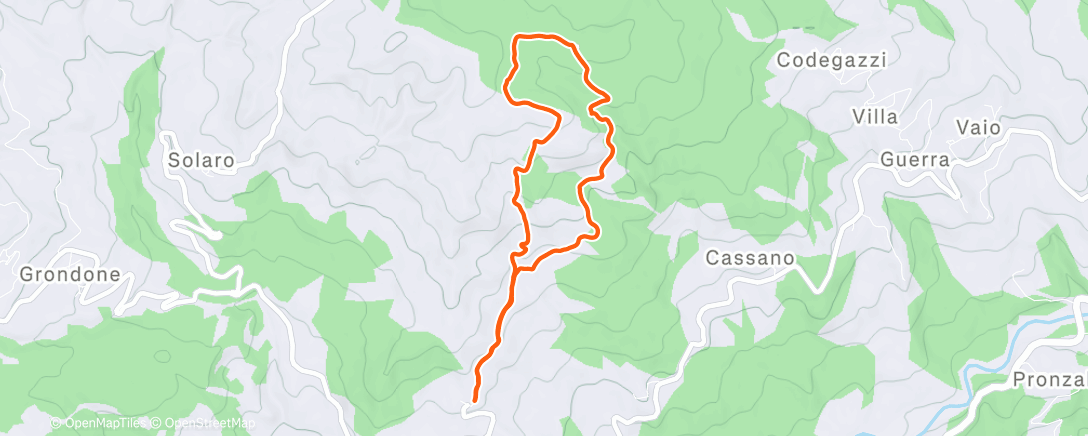 Карта физической активности (Sessione di trail running mattutina)